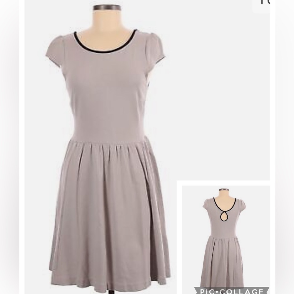 LAST PRICE H&M Cream Brown muscle sleeves fit and flare below knee dress size XS